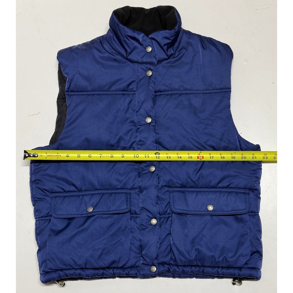 Eddie Bauer Womens Navy Blue Puffer Vest Snap Front Quilted Sleeveless Jacket M
